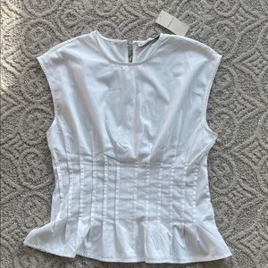 Abercrombie & Fitch White Cap Sleeve Blouse